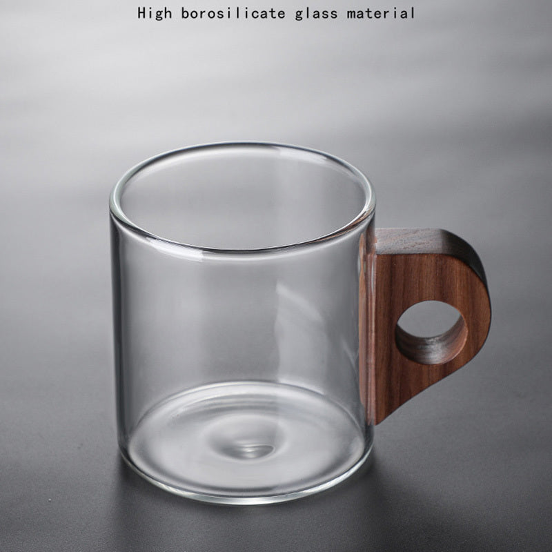 Glass Coffee Ear Juice Milk Breakfast Wooden Cup