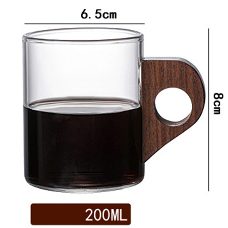 Glass Coffee Ear Juice Milk Breakfast Wooden Cup