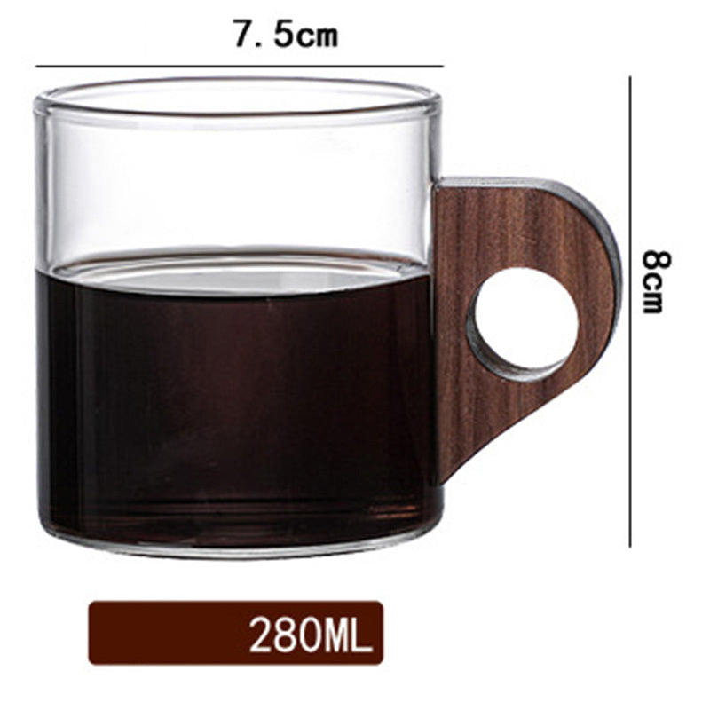 Glass Coffee Ear Juice Milk Breakfast Wooden Cup