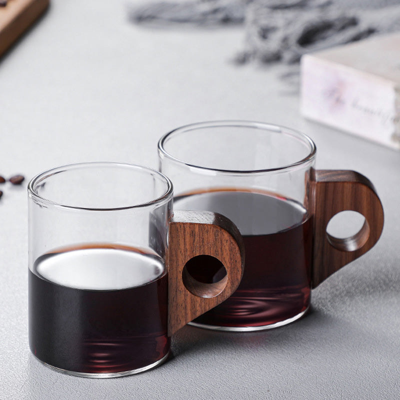Glass Coffee Ear Juice Milk Breakfast Wooden Cup
