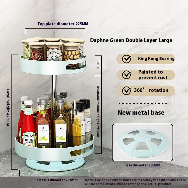 Kitchen Double-layer Rotating Seasoning Product Storage Rack