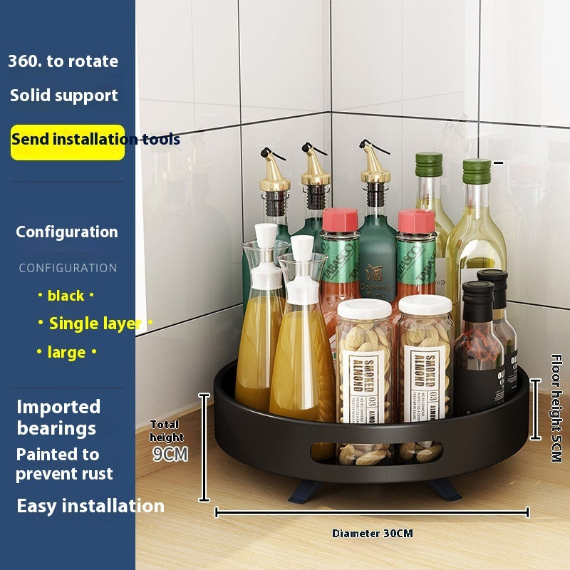 Kitchen Double-layer Rotating Seasoning Product Storage Rack