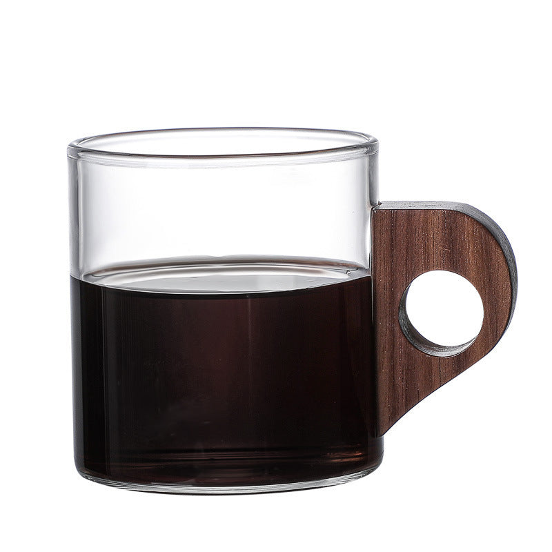 Glass Coffee Ear Juice Milk Breakfast Wooden Cup