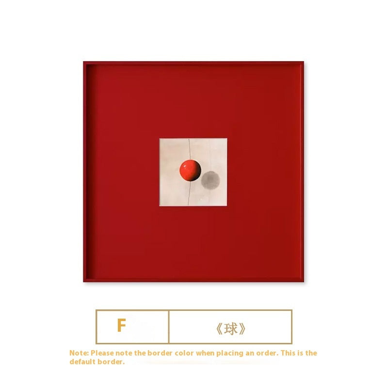 Red Minimalist Living Room Art Decorative Painting Modern Nordic Background Wall