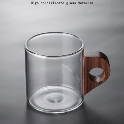 Glass Coffee Ear Juice Milk Breakfast Wooden Cup