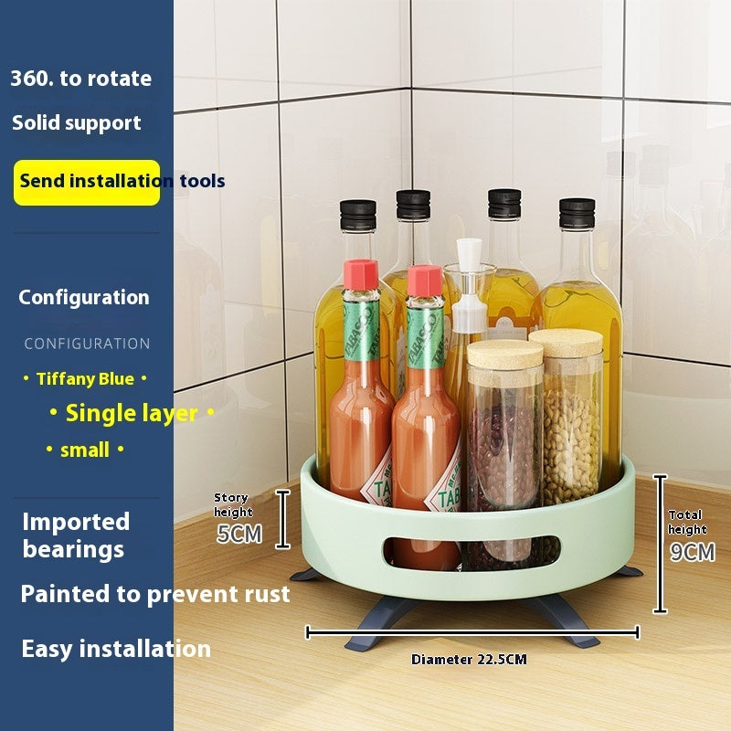 Kitchen Double-layer Rotating Seasoning Product Storage Rack