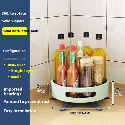 Kitchen Double-layer Rotating Seasoning Product Storage Rack