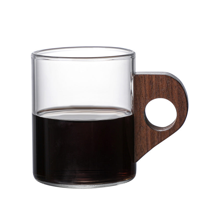 Glass Coffee Ear Juice Milk Breakfast Wooden Cup