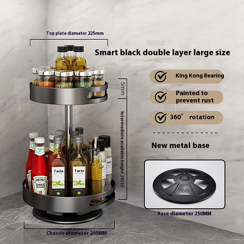Kitchen Double-layer Rotating Seasoning Product Storage Rack