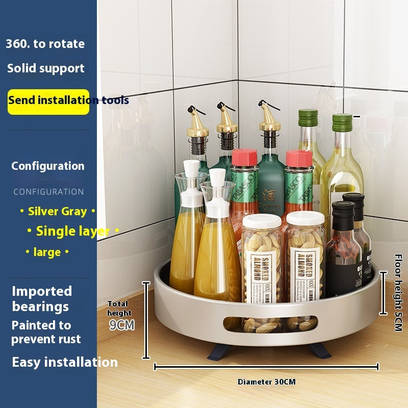 Kitchen Double-layer Rotating Seasoning Product Storage Rack