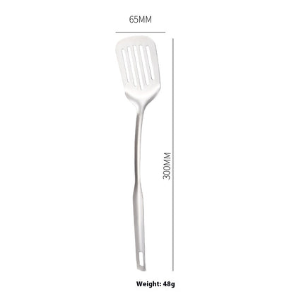 Thickened Long Handle Stainless Steel Soup Ladle Colander Cooking Small Spatula Slotted Turner