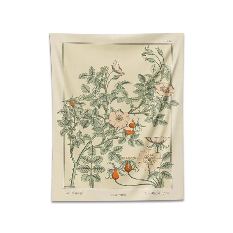 Retro Plant Background Wall Decorative Tapestry Canvas