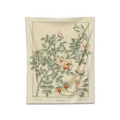 Retro Plant Background Wall Decorative Tapestry Canvas