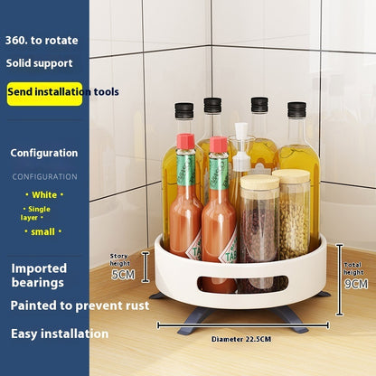 Kitchen Double-layer Rotating Seasoning Product Storage Rack