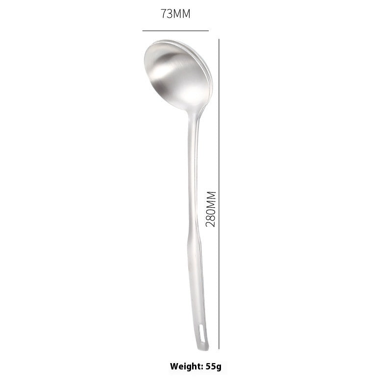 Thickened Long Handle Stainless Steel Soup Ladle Colander Cooking Small Spatula Slotted Turner