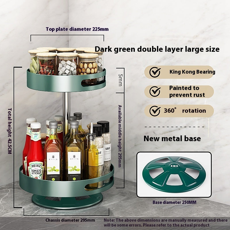 Kitchen Double-layer Rotating Seasoning Product Storage Rack