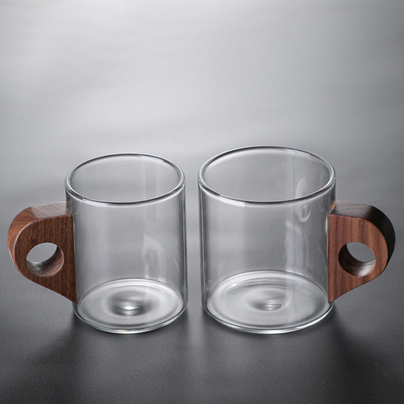 Glass Coffee Ear Juice Milk Breakfast Wooden Cup