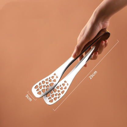 304 Stainless Steel Food Tongs Steak Barbecue Barbecue Bread Cake Food Tongs Silicone Tongs