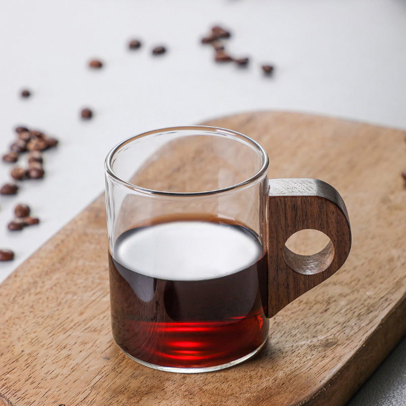 Glass Coffee Ear Juice Milk Breakfast Wooden Cup
