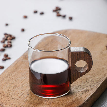 Glass Coffee Ear Juice Milk Breakfast Wooden Cup