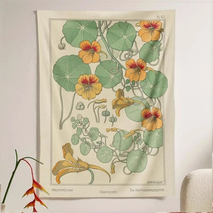 Retro Plant Background Wall Decorative Tapestry Canvas