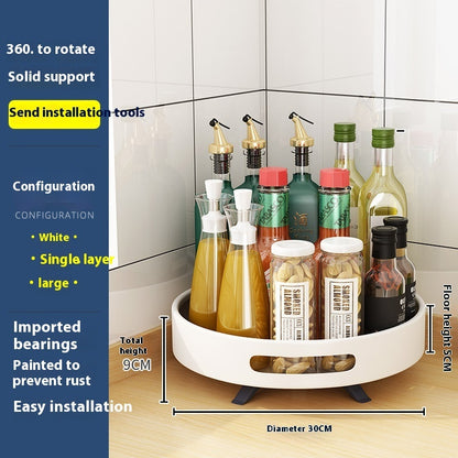 Kitchen Double-layer Rotating Seasoning Product Storage Rack