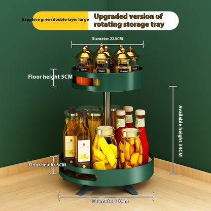 Kitchen Double-layer Rotating Seasoning Product Storage Rack