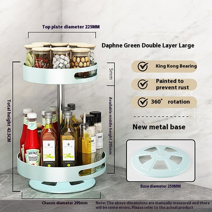 Kitchen Double-layer Rotating Seasoning Product Storage Rack
