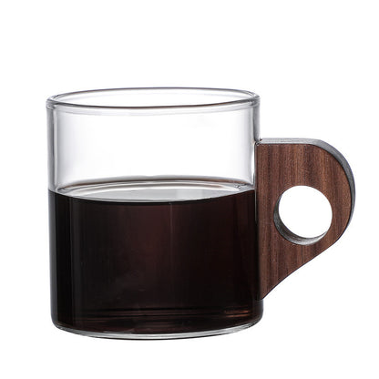 Glass Coffee Ear Juice Milk Breakfast Wooden Cup