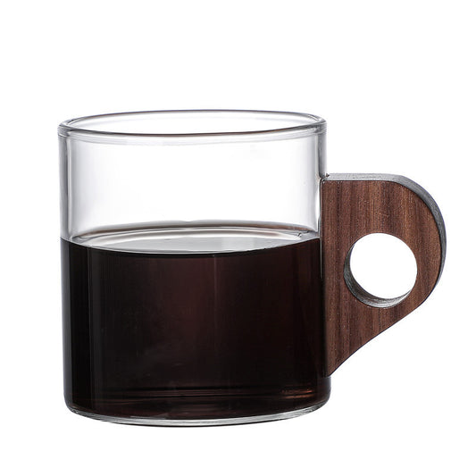 Glass Coffee Ear Juice Milk Breakfast Wooden Cup