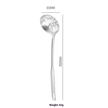Thickened Long Handle Stainless Steel Soup Ladle Colander Cooking Small Spatula Slotted Turner