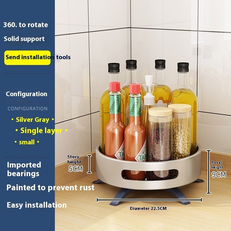 Kitchen Double-layer Rotating Seasoning Product Storage Rack